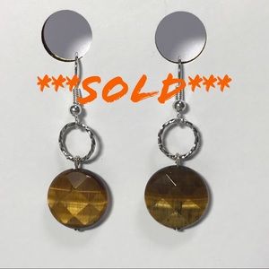 Tiger eye drop Earrings